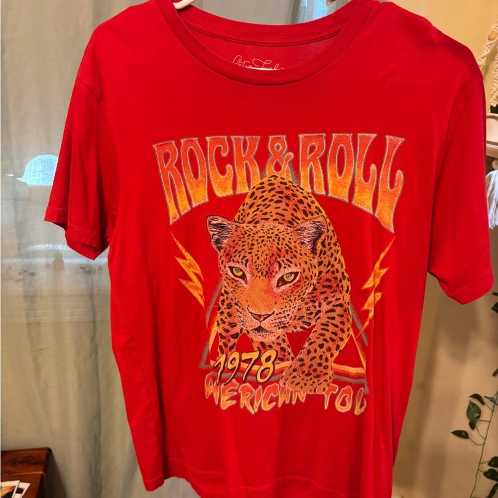 Vibrant Red Rock & Roll Kids T-Shirt